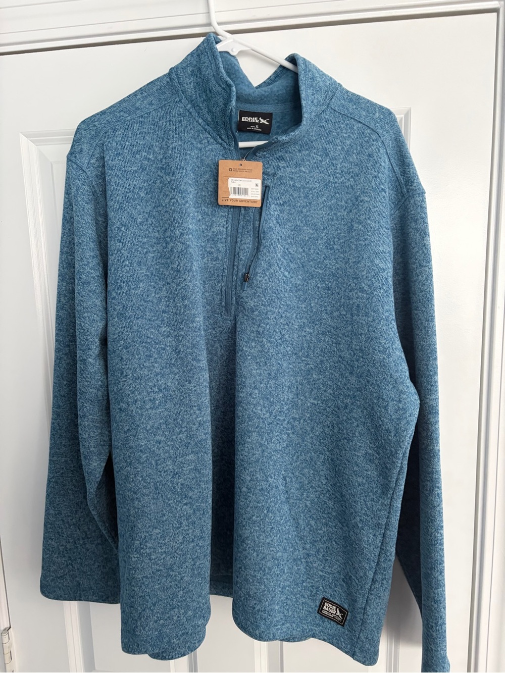 Eddie Bauer Heathered Blue Half-Zip Pullover Sweater
